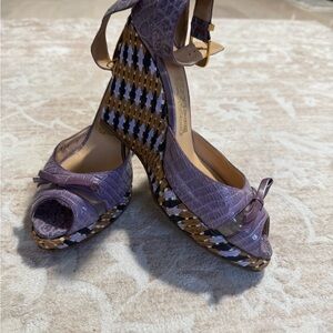 Salvatore Ferragamo Purple Wedge Sandals